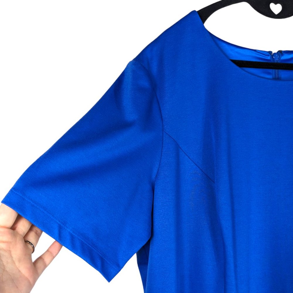MBN Amelie Skater Dress in Royal Blue, Plus Size 2X - Picture 4 of 11